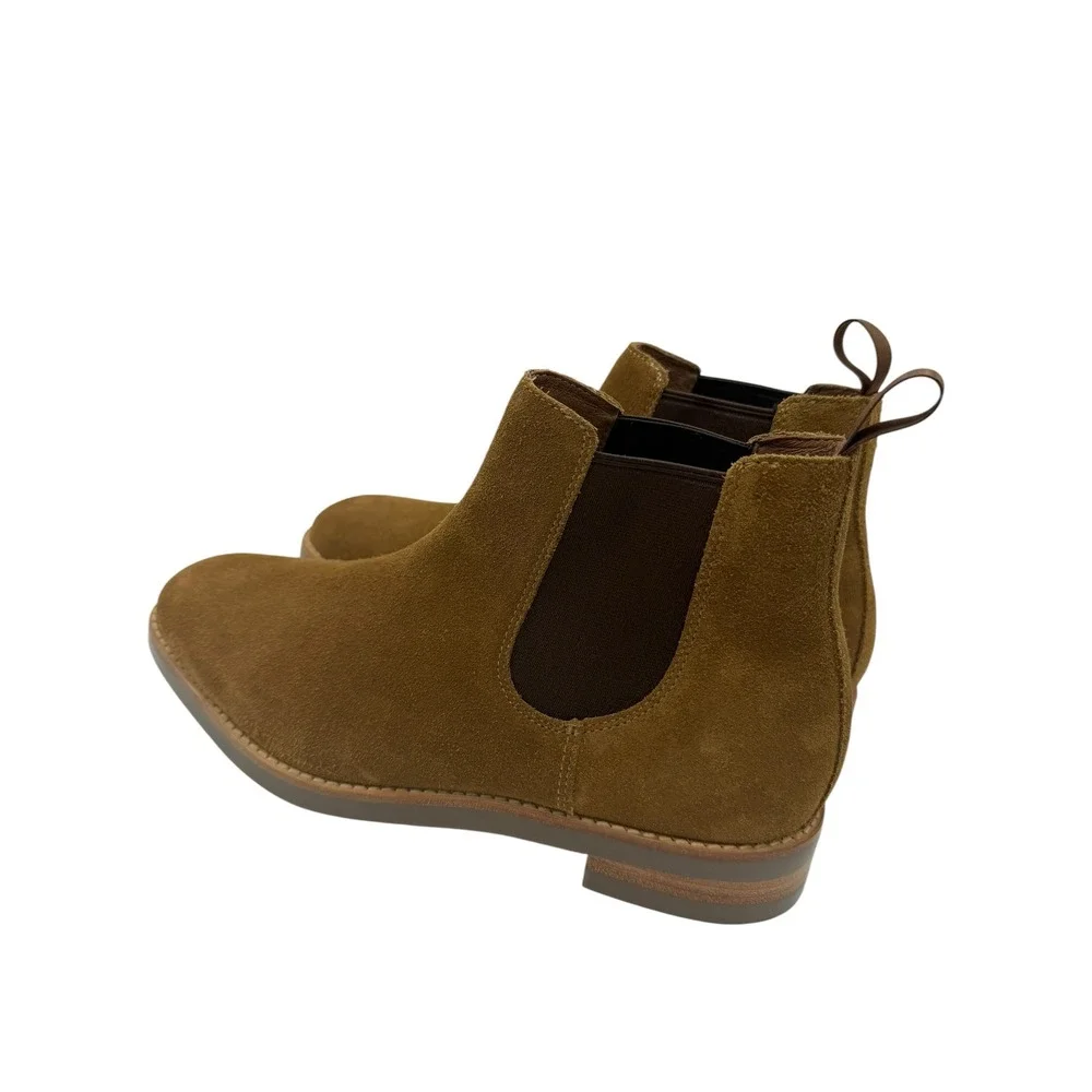 J. Crew Mens Suede Chelsea Boots Tan Brown Ankle Boot Size 7.5